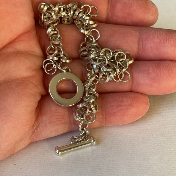 Carolee Silver Tone Circle Toggle Bracelet - Picture 5 of 8